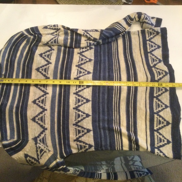 Chaps Aztec Print Lightweight Cotton Open Cardigan Size Large - Picture 8 of 8